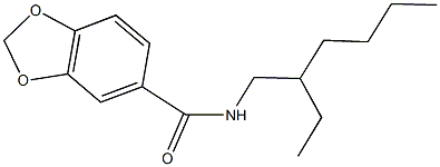 N-(2-ethylhexyl)-1,3-benzodioxole-5-carboxamide 化学構造式