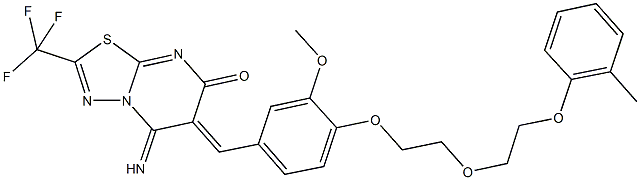 5-imino-6-(3-methoxy-4-{2-[2-(2-methylphenoxy)ethoxy]ethoxy}benzylidene)-2-(trifluoromethyl)-5,6-dihydro-7H-[1,3,4]thiadiazolo[3,2-a]pyrimidin-7-one|