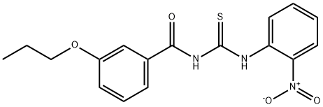 N-{2-nitrophenyl}-N'-(3-propoxybenzoyl)thiourea,433235-21-3,结构式