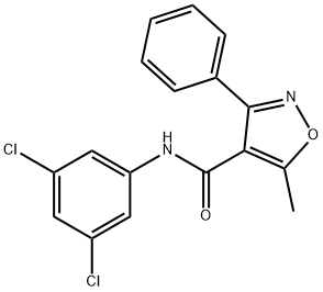 N-(3,5-dichlorophenyl)-5-methyl-3-phenyl-4-isoxazolecarboxamide Struktur