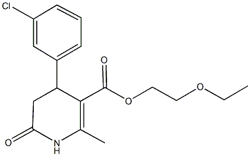 2-ethoxyethyl 4-(3-chlorophenyl)-2-methyl-6-oxo-1,4,5,6-tetrahydro-3-pyridinecarboxylate,433239-61-3,结构式