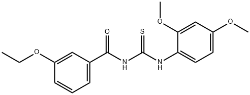 N-(2,4-dimethoxyphenyl)-N'-(3-ethoxybenzoyl)thiourea 化学構造式