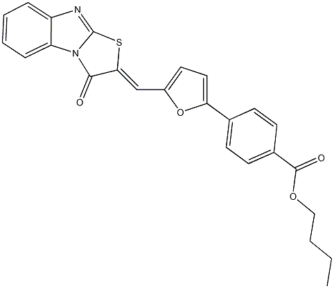 butyl 4-{5-[(3-oxo[1,3]thiazolo[3,2-a]benzimidazol-2(3H)-ylidene)methyl]-2-furyl}benzoate,433244-57-6,结构式