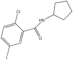 2-chloro-N-cyclopentyl-5-iodobenzamide 化学構造式