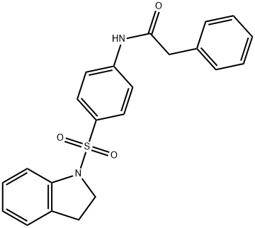 N-[4-(2,3-dihydro-1H-indol-1-ylsulfonyl)phenyl]-2-phenylacetamide 化学構造式