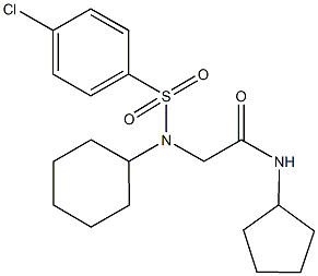 2-[[(4-chlorophenyl)sulfonyl](cyclohexyl)amino]-N-cyclopentylacetamide 结构式