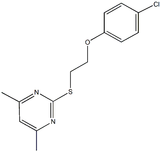 2-{[2-(4-chlorophenoxy)ethyl]sulfanyl}-4,6-dimethylpyrimidine Structure