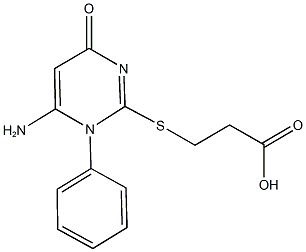 3-[(6-amino-4-oxo-1-phenyl-1,4-dihydro-2-pyrimidinyl)sulfanyl]propanoic acid Structure