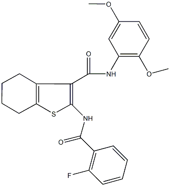 N-(2,5-dimethoxyphenyl)-2-[(2-fluorobenzoyl)amino]-4,5,6,7-tetrahydro-1-benzothiophene-3-carboxamide Structure