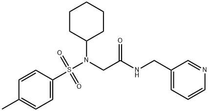 2-{cyclohexyl[(4-methylphenyl)sulfonyl]amino}-N-(3-pyridinylmethyl)acetamide,433250-04-5,结构式