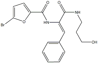 5-bromo-N-(1-{[(3-hydroxypropyl)amino]carbonyl}-2-phenylvinyl)-2-furamide|