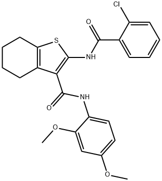 2-[(2-chlorobenzoyl)amino]-N-(2,4-dimethoxyphenyl)-4,5,6,7-tetrahydro-1-benzothiophene-3-carboxamide,433251-59-3,结构式