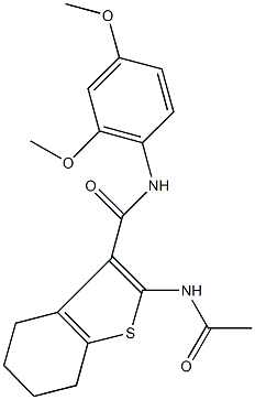 2-(acetylamino)-N-(2,4-dimethoxyphenyl)-4,5,6,7-tetrahydro-1-benzothiophene-3-carboxamide 结构式