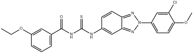 N-[2-(3-chloro-4-methoxyphenyl)-2H-1,2,3-benzotriazol-5-yl]-N'-(3-ethoxybenzoyl)thiourea,433252-71-2,结构式