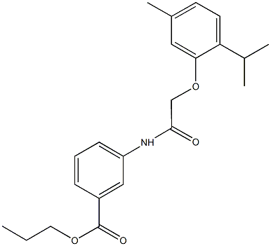 propyl 3-{[(2-isopropyl-5-methylphenoxy)acetyl]amino}benzoate Structure