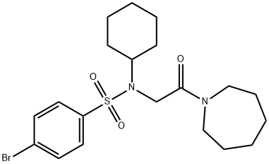 N-[2-(1-azepanyl)-2-oxoethyl]-4-bromo-N-cyclohexylbenzenesulfonamide,433254-99-0,结构式