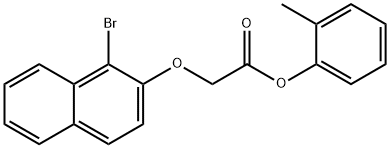 2-methylphenyl [(1-bromo-2-naphthyl)oxy]acetate 化学構造式