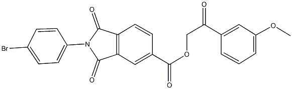 2-(3-methoxyphenyl)-2-oxoethyl 2-(4-bromophenyl)-1,3-dioxo-5-isoindolinecarboxylate Structure