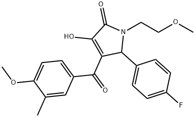 5-(4-fluorophenyl)-3-hydroxy-1-(2-methoxyethyl)-4-(4-methoxy-3-methylbenzoyl)-1,5-dihydro-2H-pyrrol-2-one 结构式