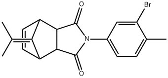 4-(3-bromo-4-methylphenyl)-10-(1-methylethylidene)-4-azatricyclo[5.2.1.0~2,6~]dec-8-ene-3,5-dione Structure