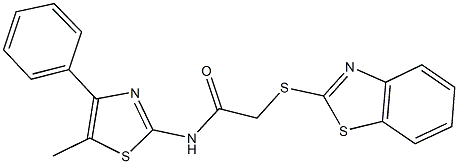 2-(1,3-benzothiazol-2-ylsulfanyl)-N-(5-methyl-4-phenyl-1,3-thiazol-2-yl)acetamide Struktur
