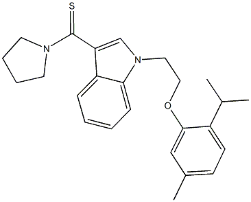 2-isopropyl-5-methylphenyl 2-[3-(1-pyrrolidinylcarbothioyl)-1H-indol-1-yl]ethyl ether 化学構造式