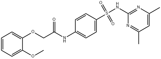 N-(4-{[(4,6-dimethyl-2-pyrimidinyl)amino]sulfonyl}phenyl)-2-(2-methoxyphenoxy)acetamide Structure