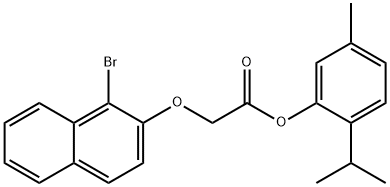 2-isopropyl-5-methylphenyl [(1-bromo-2-naphthyl)oxy]acetate Struktur