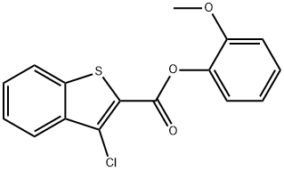 2-methoxyphenyl 3-chloro-1-benzothiophene-2-carboxylate Struktur