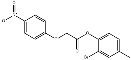 2-bromo-4-methylphenyl {4-nitrophenoxy}acetate 化学構造式