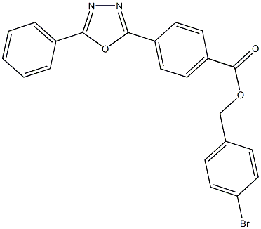 4-bromobenzyl 4-(5-phenyl-1,3,4-oxadiazol-2-yl)benzoate Struktur