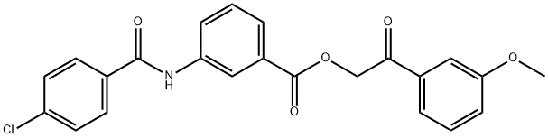 2-(3-methoxyphenyl)-2-oxoethyl 3-[(4-chlorobenzoyl)amino]benzoate Struktur