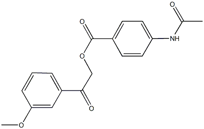 2-(3-methoxyphenyl)-2-oxoethyl 4-(acetylamino)benzoate 结构式