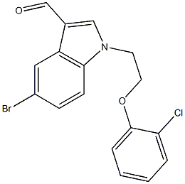 5-bromo-1-[2-(2-chlorophenoxy)ethyl]-1H-indole-3-carbaldehyde,433320-27-5,结构式