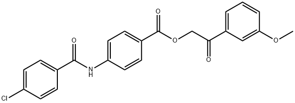 2-(3-methoxyphenyl)-2-oxoethyl 4-[(4-chlorobenzoyl)amino]benzoate 结构式