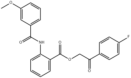 2-(4-fluorophenyl)-2-oxoethyl 2-[(3-methoxybenzoyl)amino]benzoate Structure