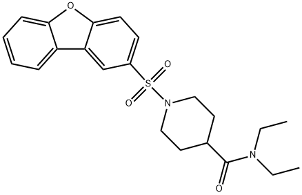 1-(dibenzo[b,d]furan-2-ylsulfonyl)-N,N-diethyl-4-piperidinecarboxamide Struktur