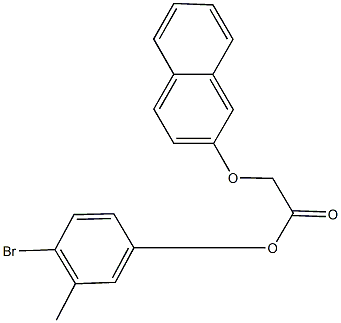 4-bromo-3-methylphenyl(2-naphthyloxy)acetate 化学構造式