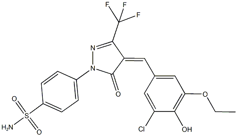 4-[4-(3-chloro-5-ethoxy-4-hydroxybenzylidene)-5-oxo-3-(trifluoromethyl)-4,5-dihydro-1H-pyrazol-1-yl]benzenesulfonamide|