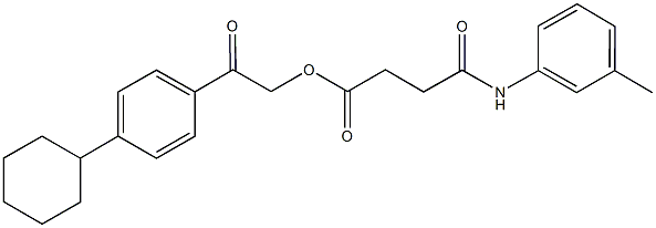 2-(4-cyclohexylphenyl)-2-oxoethyl 4-oxo-4-(3-toluidino)butanoate 化学構造式