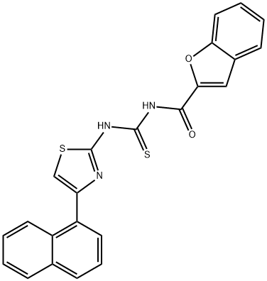 N-(1-benzofuran-2-ylcarbonyl)-N'-[4-(1-naphthyl)-1,3-thiazol-2-yl]thiourea Struktur