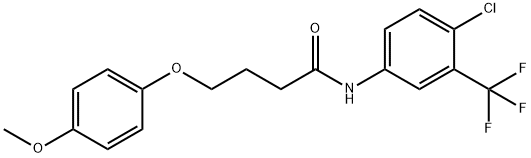 N-[4-chloro-3-(trifluoromethyl)phenyl]-4-(4-methoxyphenoxy)butanamide 化学構造式