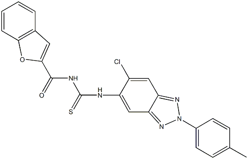 N-(1-benzofuran-2-ylcarbonyl)-N'-[6-chloro-2-(4-methylphenyl)-2H-1,2,3-benzotriazol-5-yl]thiourea 化学構造式