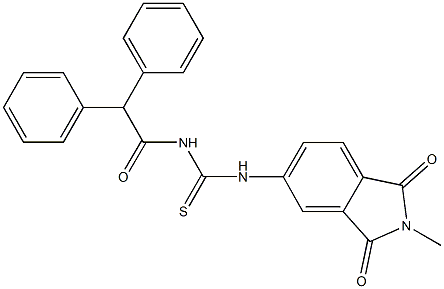 N-(diphenylacetyl)-N'-(2-methyl-1,3-dioxo-2,3-dihydro-1H-isoindol-5-yl)thiourea Struktur