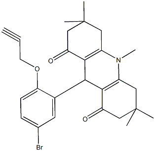 9-[5-bromo-2-(2-propynyloxy)phenyl]-3,3,6,6,10-pentamethyl-3,4,6,7,9,10-hexahydro-1,8(2H,5H)-acridinedione Struktur