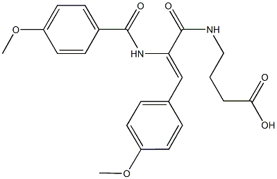 4-{[2-[(4-methoxybenzoyl)amino]-3-(4-methoxyphenyl)acryloyl]amino}butanoic acid 化学構造式