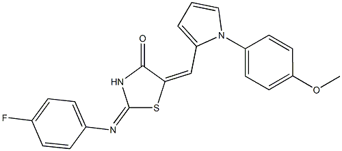 2-[(4-fluorophenyl)imino]-5-{[1-(4-methoxyphenyl)-1H-pyrrol-2-yl]methylene}-1,3-thiazolidin-4-one Structure