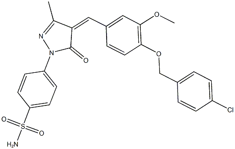 4-(4-{4-[(4-chlorobenzyl)oxy]-3-methoxybenzylidene}-3-methyl-5-oxo-4,5-dihydro-1H-pyrazol-1-yl)benzenesulfonamide|