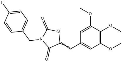 3-(4-fluorobenzyl)-5-(3,4,5-trimethoxybenzylidene)-1,3-thiazolidine-2,4-dione Structure