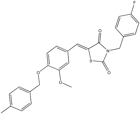 3-(4-fluorobenzyl)-5-{3-methoxy-4-[(4-methylbenzyl)oxy]benzylidene}-1,3-thiazolidine-2,4-dione Structure